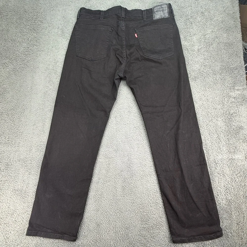 Levi's 505 Regular Fit Jeans Mens 38x30 Black Straight Leg Stretch Denim